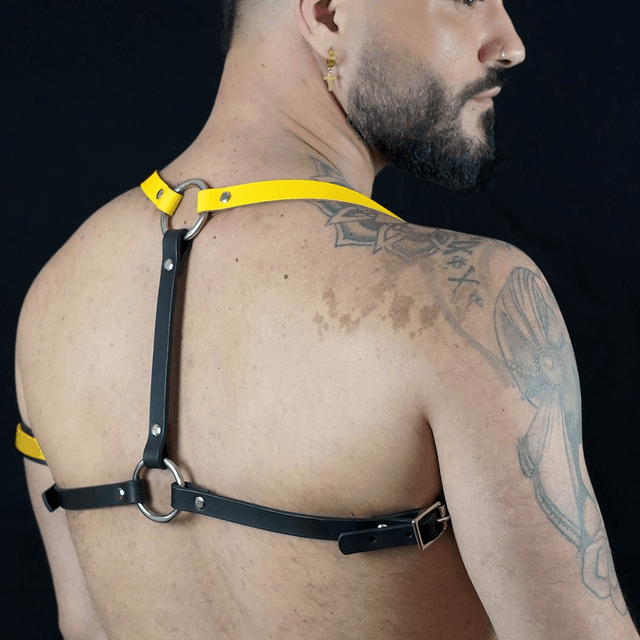 Yellow & Black Leather Shoulder Harness