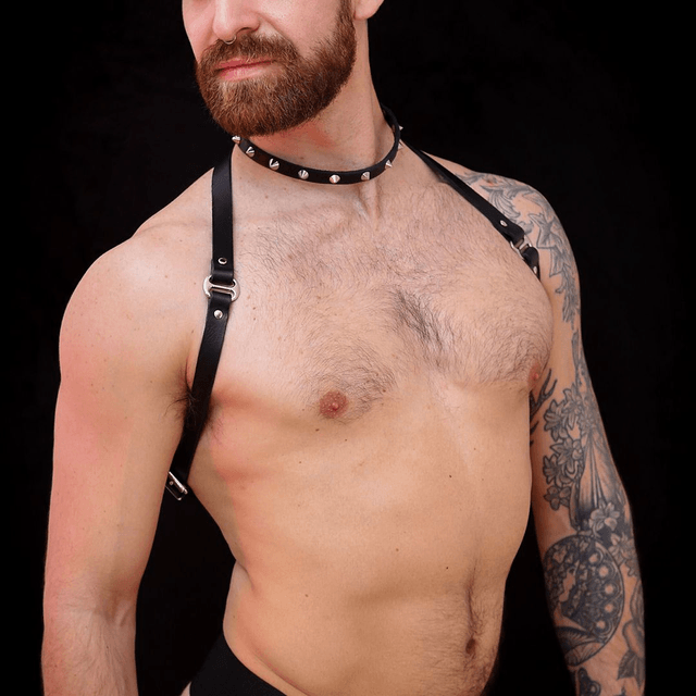Handmade Black Leather Harness