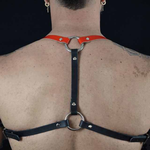 Red & Black Leather Shoulder Harness