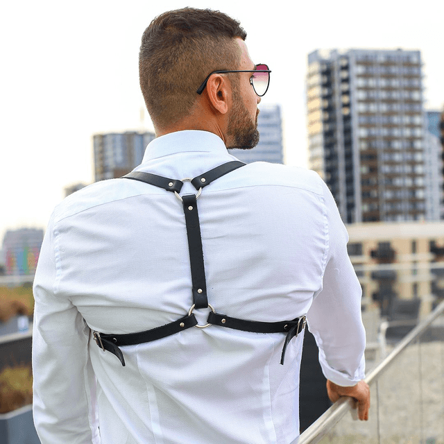Handmade Black Leather Harness