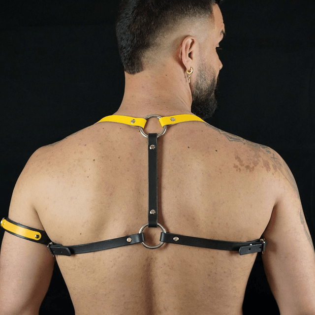 Yellow & Black Leather Shoulder Harness